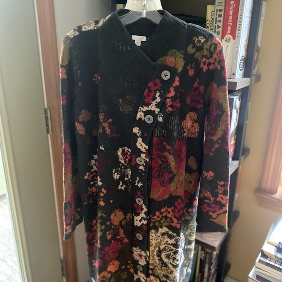 NWOT STUNNING J JILL JACQUARD CARDIGAN SWEATER COAT XS - Picture 3 of 13
